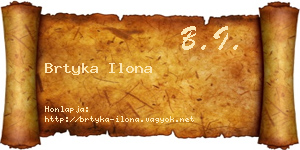 Brtyka Ilona névjegykártya